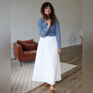 White Maxi Skirt with lining